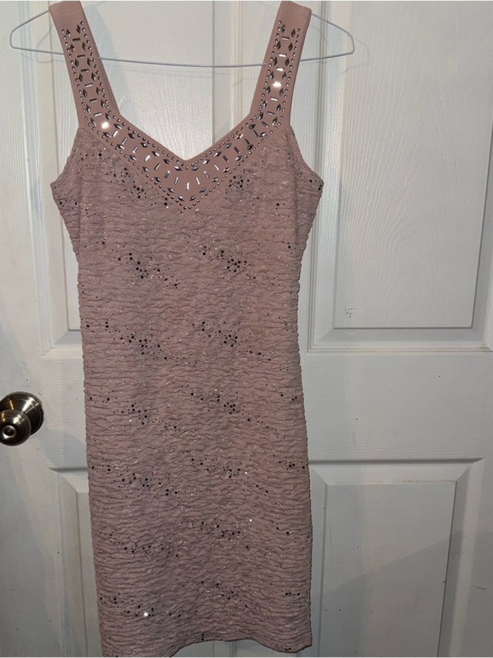 Frank Lyman Design Dusty Pink Embellished Midi Dress